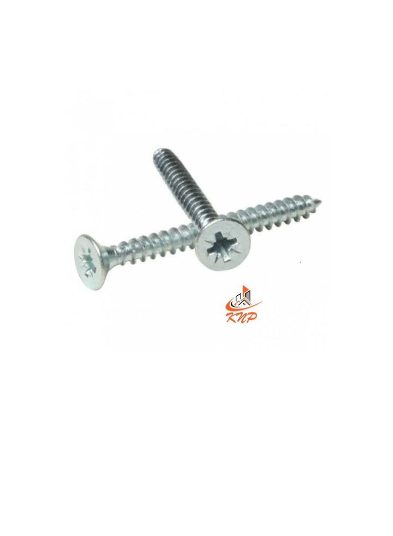 KNP Steel Countersunk Head Twin thread Screws - Pack of 200 (1 3/4" x 8g) - Image 2