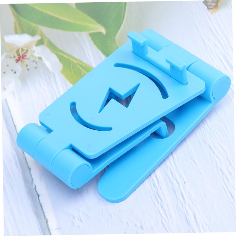 Double Phone Holder Folding Stand For Cellphone Tablet Desktop Mount Blue Compact Portable Design - Image 5