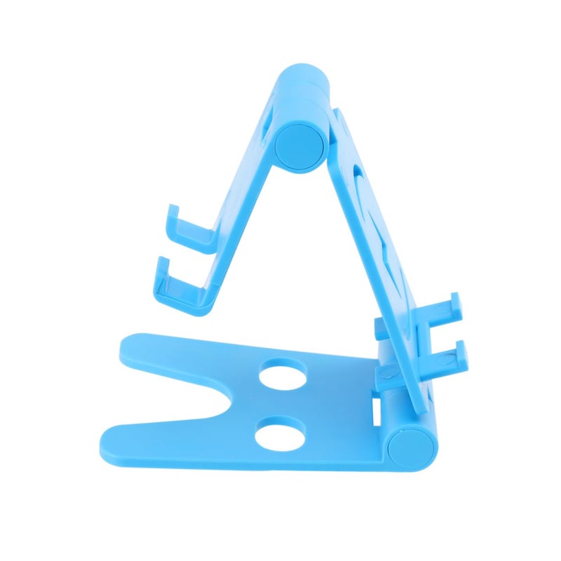 Double Phone Holder Folding Stand For Cellphone Tablet Desktop Mount Blue Compact Portable Design - Image 2