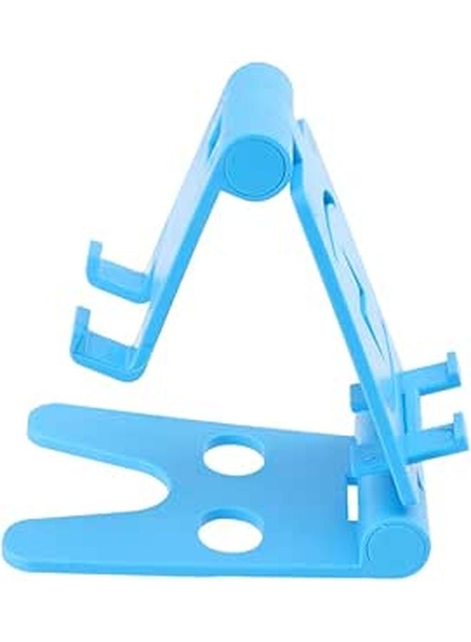 Double Phone Holder Folding Stand For Cellphone Tablet Desktop Mount Blue Compact Portable Design - Image 1