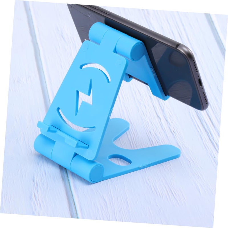 Double Phone Holder Folding Stand For Cellphone Tablet Desktop Mount Blue Compact Portable Design - Image 3
