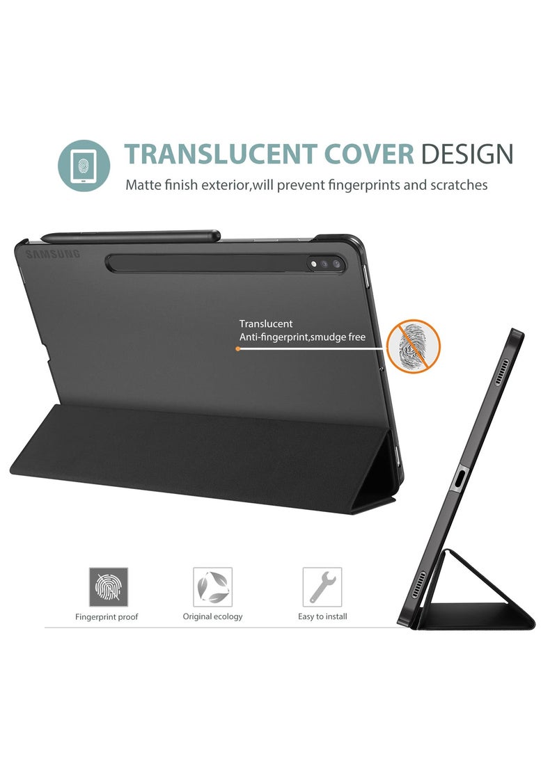 Procases Galaxy Tab S8 Tab S7 11 Inch Case Protective Slim Case Folio Hard Back Stand Smart Cover For 11 Inch Galaxy Tab S8 2022 Galaxy Tab S7 2020 Sm X700 X706 T870 T875 T878 Black - Image 3