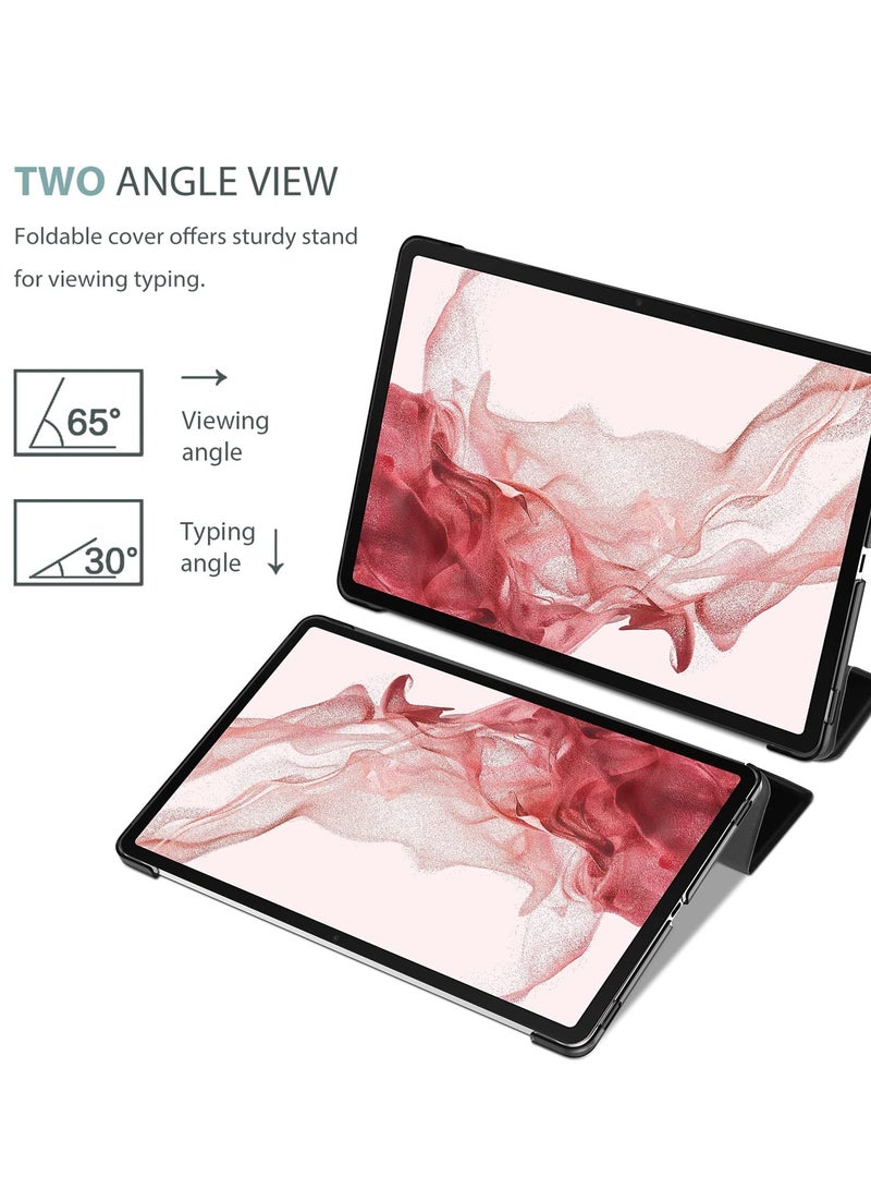 Procases Galaxy Tab S8 Tab S7 11 Inch Case Protective Slim Case Folio Hard Back Stand Smart Cover For 11 Inch Galaxy Tab S8 2022 Galaxy Tab S7 2020 Sm X700 X706 T870 T875 T878 Black - Image 4