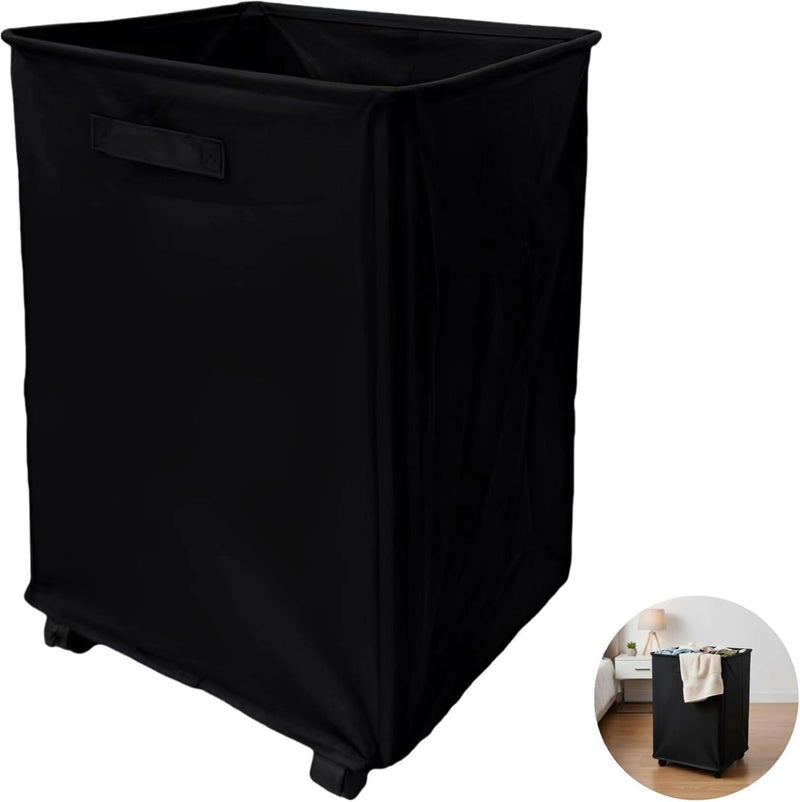 Oxford Cloth Laundry Hamper, Rolling Clothes Storage Bin, Foldable Basket with Wheels, 40 X 34 X 57 Cm, Handles, Space-Saving - Image 3