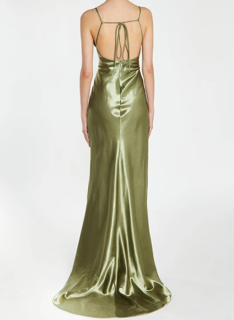 True Decadence Pippa Sage Green Bridesmaid Cowl-Neck Slip Dress