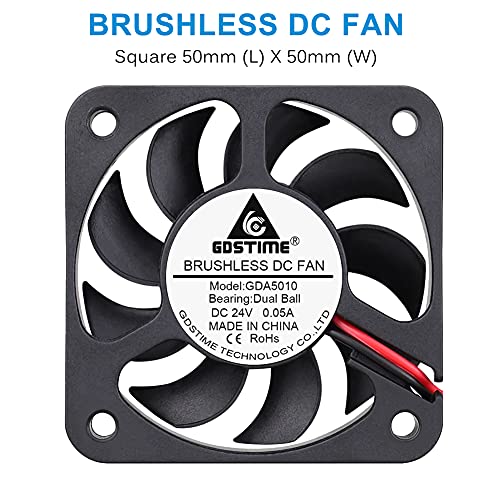 GDSTIME 50mm x 50mm x 12mm 24v Dual Ball Bearing Brushless Cooling Fan - Image 3