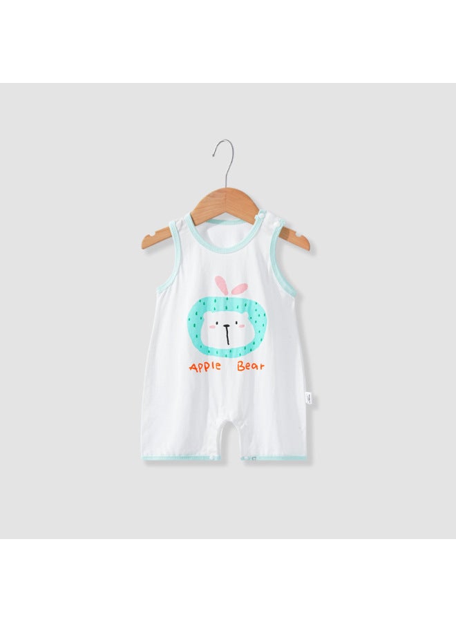 Baby Sleeveless Clothes Vest Summer Thin Newborn One-piece Jumpsuit Male And Female Baby Crawling Suit Jumpsuit Cartoon