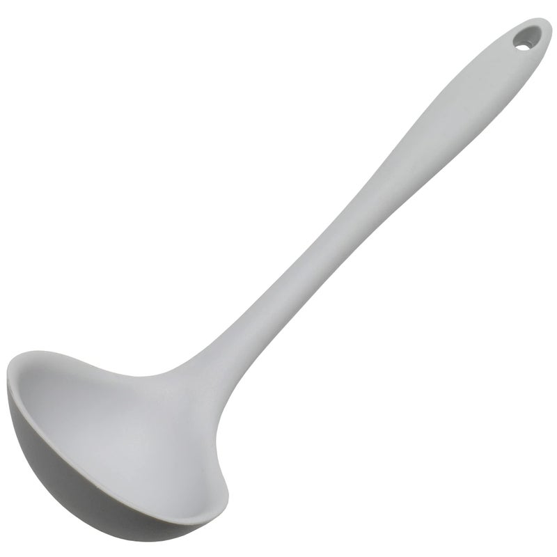 Chef Craft Premium Silicone Cooking Ladle, 11.25 inch, Gray - Image 1