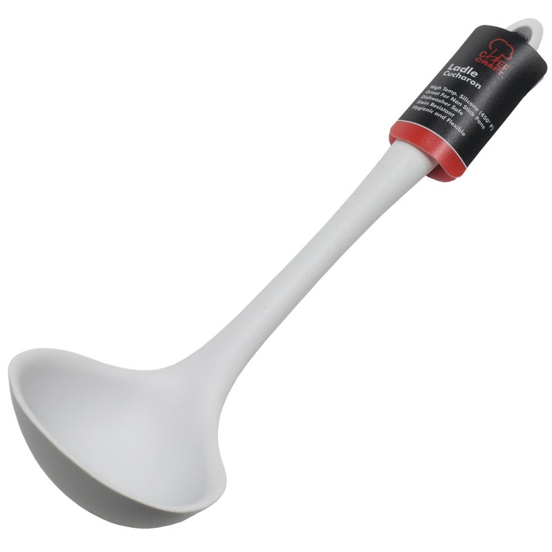 Chef Craft Premium Silicone Cooking Ladle, 11.25 inch, Gray - Image 2