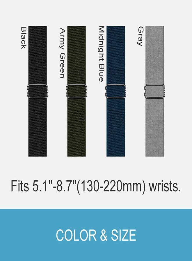 C2D JOY Stretchy Loop Nylon Strap Compatible with Garmin Approach S20/S5/S6 Watch Bands Replacement Accessory Adjustable Elastic - Black - Image 2