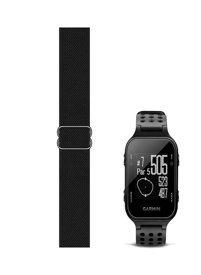 C2D JOY Stretchy Loop Nylon Strap Compatible with Garmin Approach S20/S5/S6 Watch Bands Replacement Accessory Adjustable Elastic - Black - Image 1