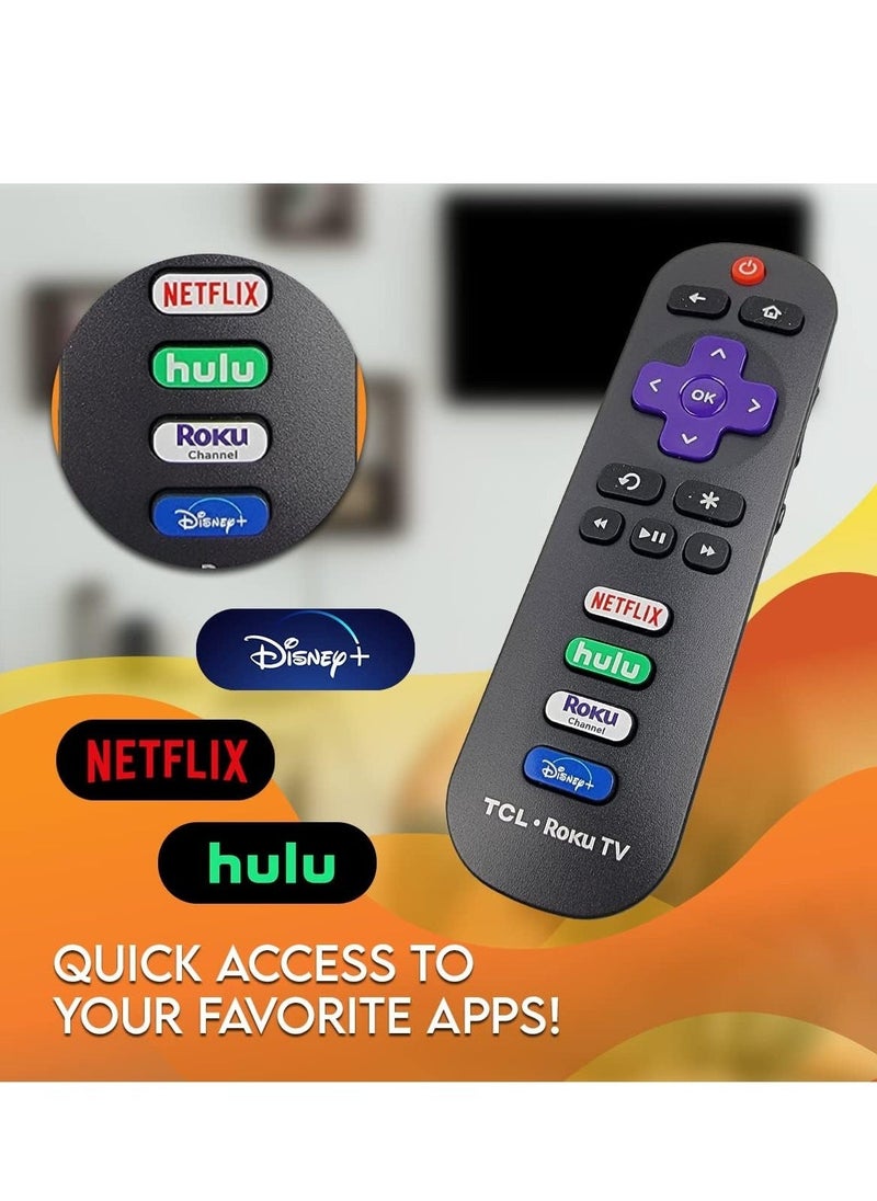 ELTRAZONE - OEM Remote Control for TCL Roku TV Without Pairing Includes Volume Control Buttons, Netflix, Hulu, Channel with battery - Image 1