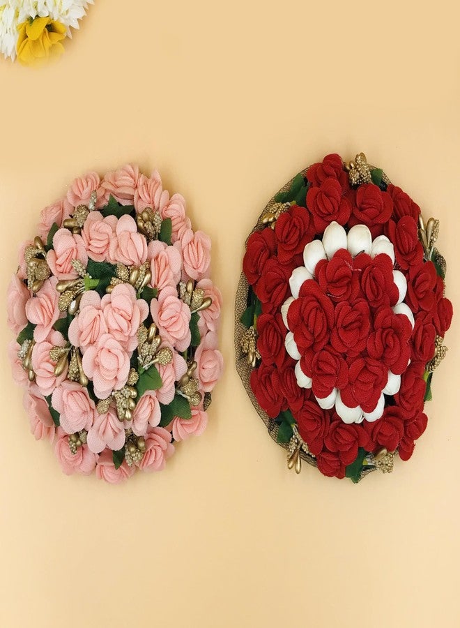 AROOMAN Full Juda Bun Hair Flower Gajra Combo for Wedding and Party - Image 3