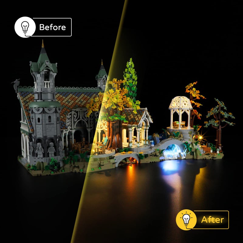 YEABRICKS LED Light for Lego-10316 Lord of The Rings The Lord of The Rings: Rivendell Building Blocks Model (Lego Set NOT Included) - Image 4
