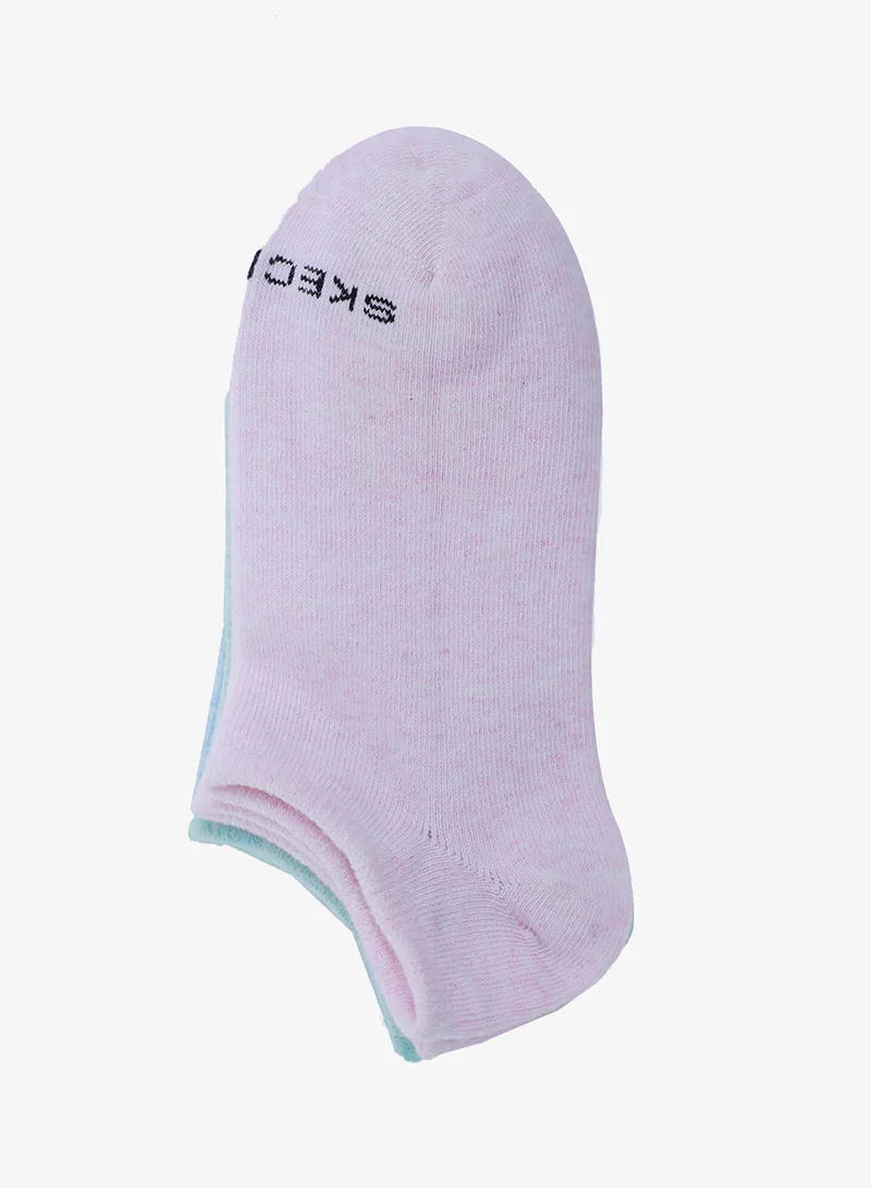Skechers BLUE COMBO 3 Pack Non Terry No Show Socks for Women | Best Price UAE