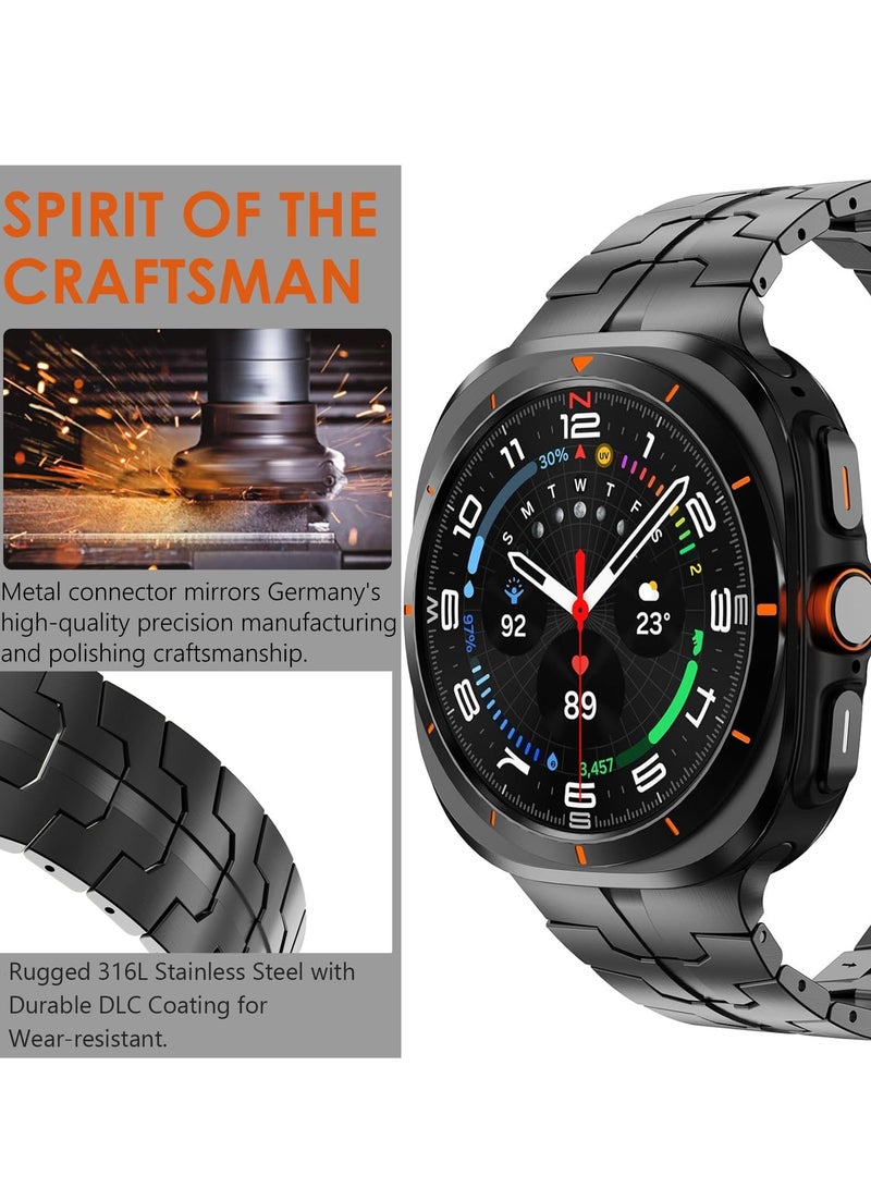 S-Color Samsung Galaxy Watch Ultra 47mm Strap Stainless Steel Metal Replacement Band No Gaps Bands Compatible with Galaxy Ultra 47mm Watch 7 Ultra for Men Women Everyday Wear Outdoor Use - Image 3