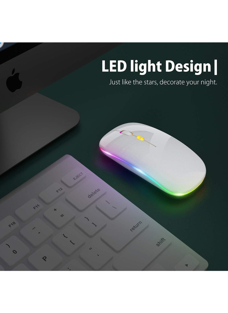 Generic LED Wireless Mouse Rechargeable Slim Silent Mouse 2.4G Portable Mobile Optical Office Mouse with USB & Type-c Receiver for Notebook, PC, Laptop, Computer, Desktop  - Image 3