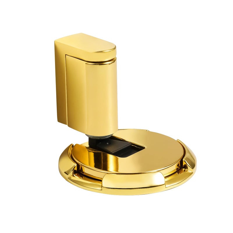 SAILANKA Windproof Door Stopper Indoor Heavy Duty Floor Door Stop Keep Door Open Mechanical No Drilling Door Stopper with Screws and Adhesive Pads, 1 Pack, Bright Gold - Image 1