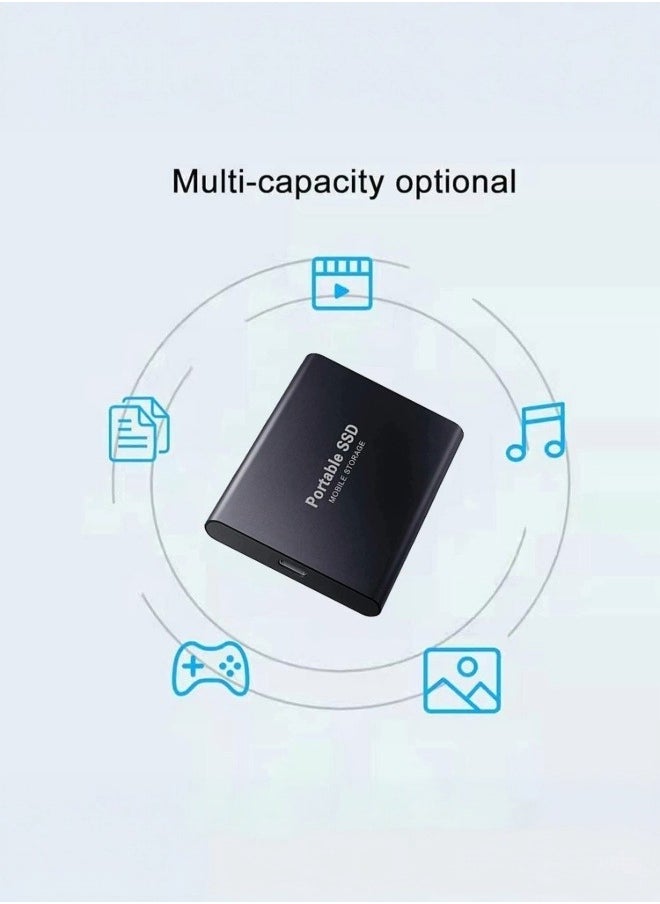 Generic - 12TB External Hard Drive Portable SSD External Hard Drives,Solid State External Drives,Computer Backup Drive,USB 3.1 to Type-C Support Data Storage Transfer for Windows XP PC Laptop and Mac(Black) - Image 1