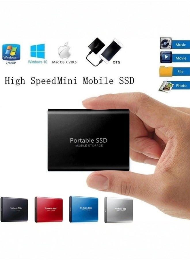Generic - 12TB External Hard Drive Portable SSD External Hard Drives,Solid State External Drives,Computer Backup Drive,USB 3.1 to Type-C Support Data Storage Transfer for Windows XP PC Laptop and Mac(Black) - Image 1