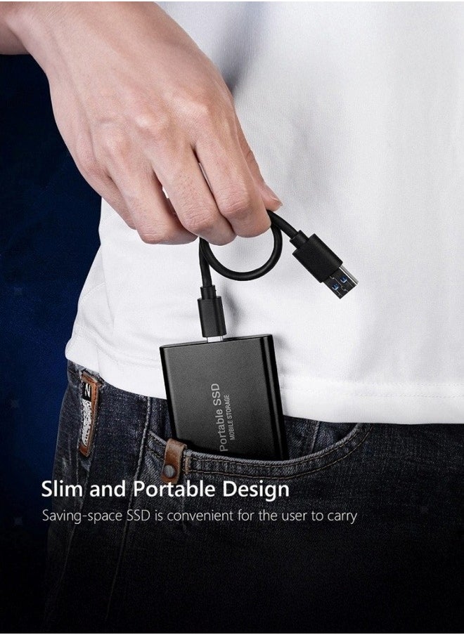 Generic - 12TB External Hard Drive Portable SSD External Hard Drives,Solid State External Drives,Computer Backup Drive,USB 3.1 to Type-C Support Data Storage Transfer for Windows XP PC Laptop and Mac(Black) - Image 1
