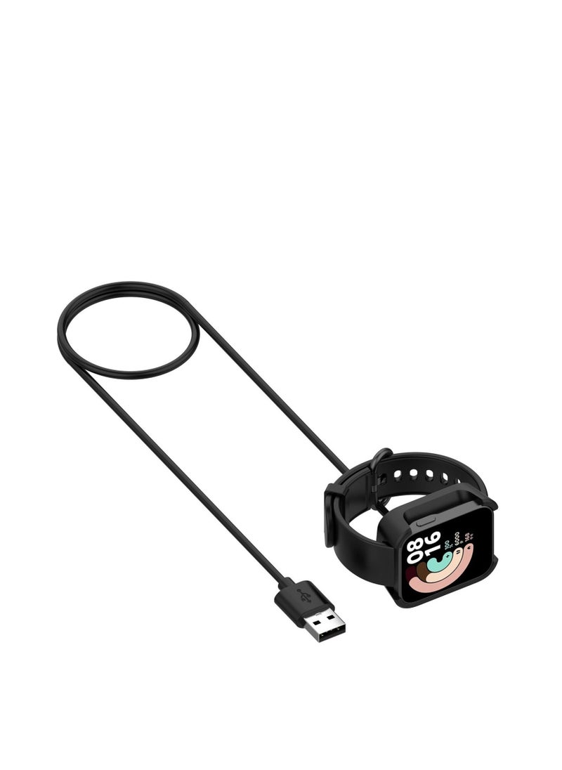 Generic charger with a universal USB port, charging base and cable compatible with Xiaomi Mi Lite and Redmi Watch, black color  - Image 2