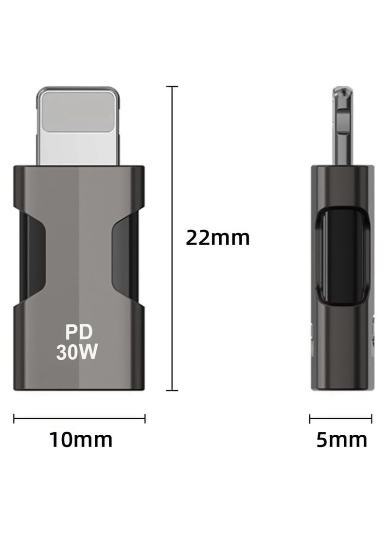 FIRST PRO USB C to Lighting Adapter (2 Pack), USB Type C Female to Lightning Male Adapter Support 30W PD Fast Charging and Data Transfer for iPhone, iPad, iPod (Not Support Headphones and OTG)  - Image 2