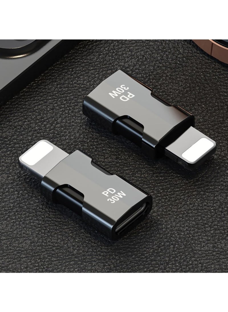 FIRST PRO USB C to Lighting Adapter (2 Pack), USB Type C Female to Lightning Male Adapter Support 30W PD Fast Charging and Data Transfer for iPhone, iPad, iPod (Not Support Headphones and OTG)  - Image 4