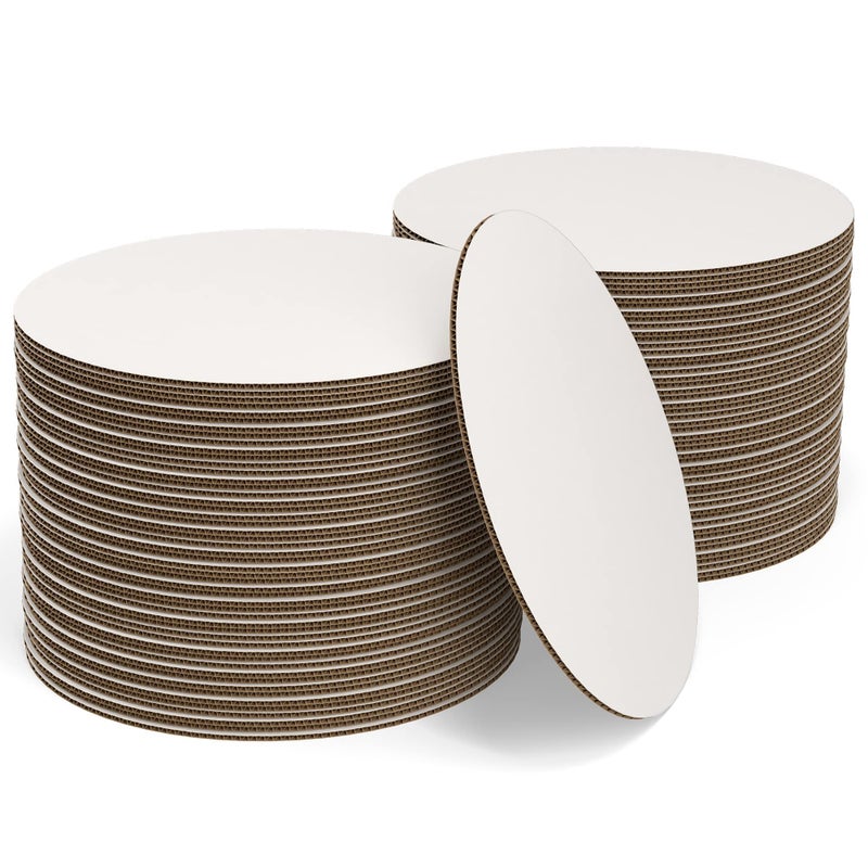 HOUZZKINGZ USA White Cake Boards Round  48 Pack  10 Inch  Cardboard Cake Rounds Circles  Disposable Cake Platter Board Base Tray  Cake Decorating Supplies  Cake Plate Accessories 