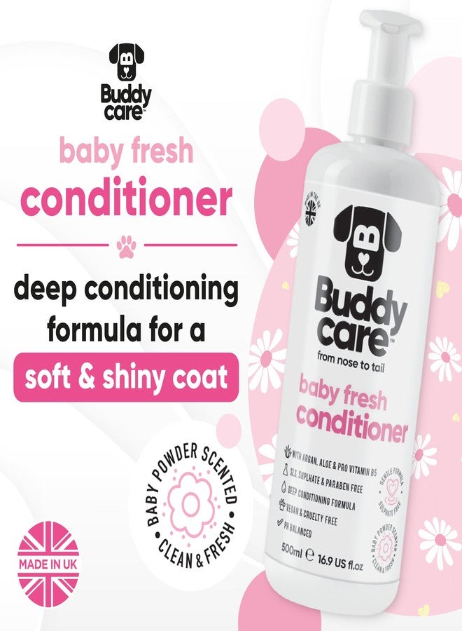 Buddycare بلسم بادي كير بيبي فريش للكلاب (480 مل) مصنوع من الصبار وزيت الأرغان وبروفيتامين B5 لفك تشابك الفراء المتلبد وتخفيف حساسية وحكة الجلد، مناسب للجراء من عمر 8 أسابيع، نباتي - Image 2