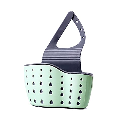 YYaaloa Sink Basket Sink Strainers Basket Corner Sponge Caddy for kitchen sink Kitchen Drain Shelf Sink Storage Holder (style 2- Sage Green and Gray) - Image 1