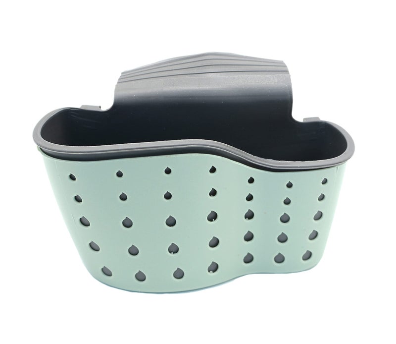 YYaaloa Sink Basket Sink Strainers Basket Corner Sponge Caddy for kitchen sink Kitchen Drain Shelf Sink Storage Holder (style 2- Sage Green and Gray) - Image 4