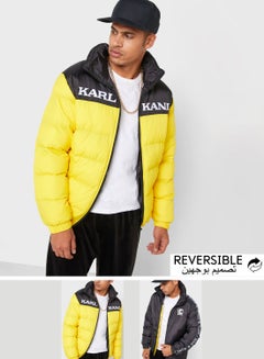 Shop Karl Kani Reversible Puffer Jacket KK-M-Q4-2019-28 black