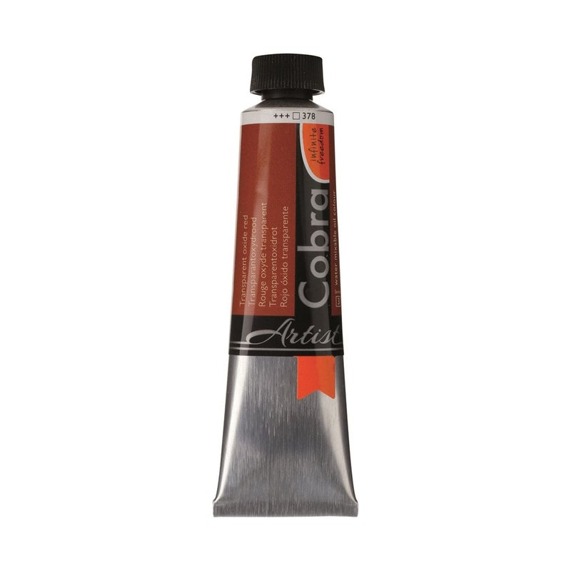 Cobra Artist Water Mixable Oil Colour Transparent Oxide Red 40ml Tube - Image 2