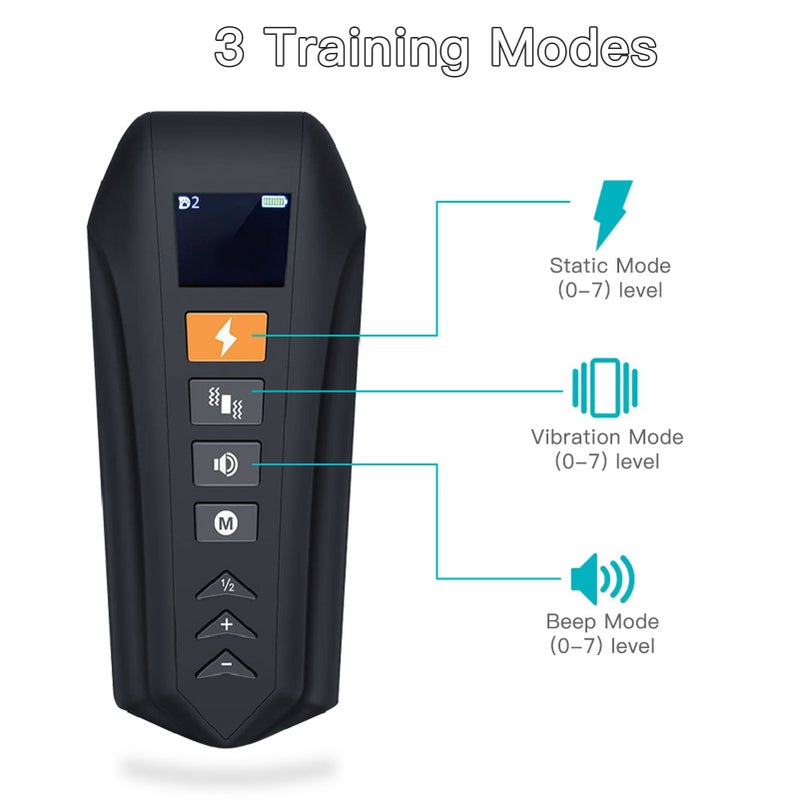 Waterproof Dog Training Collar Rechargeable Dog Shock Collar with  Vibration Mode Beep Mode and Static Mode 984ft Remote Adjustable for All Size of Dogs - Image 2