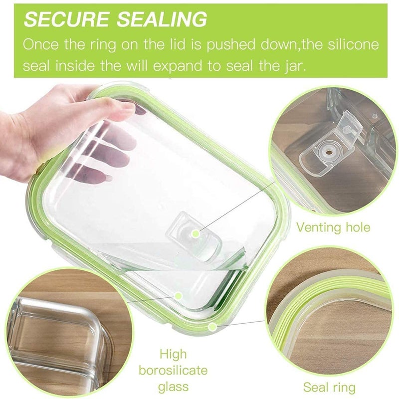 BIG CART Airtight Food Storage Glass Containers Plastic Lid Storage Jars and Container for Kitchen Kitchen Storage Jars Fridge Storage Containers 1 - Image 3