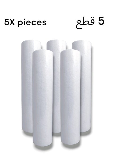 5-Pieces Polypropylene Replacement Filter 5 Micron All Sizes Filter For Clean Water And Dust Particle Removal