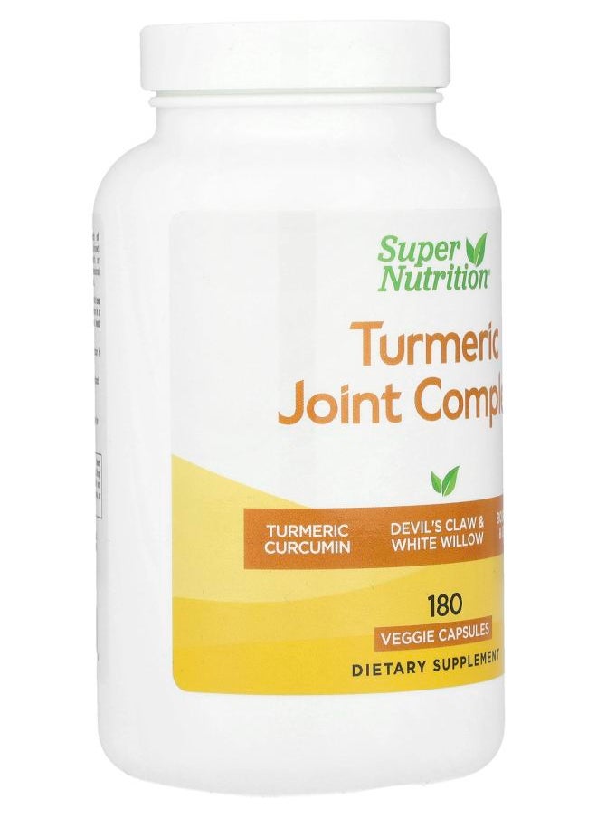 Super Nutrition Turmeric Joint Complex with Devil's Claw Extract Boswellia Extract White Willow Extract and Ginger Extract 180 Veggie Capsules  - Image 2