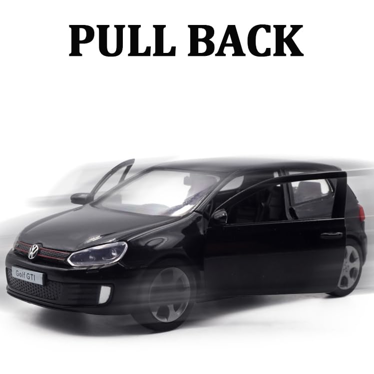 ERBADIHAGO Model Car Volkswagen Golf GTI Toy Car 1/36 Metal Collect Car with Pull Back Toy Cars for Boys Children Gift(Black) - Image 2
