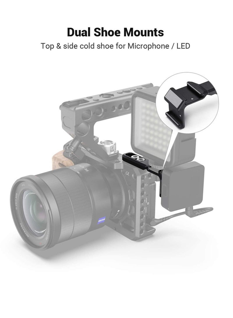 Captaintech Camera Mount Adapter with Dual Cold Shoe Extension Hot Shoe, Universal Extended Bidirectional Cooling Device, Camera Two-Way Cold Shoe Mount Accessory Monitoring Equipment Stand Accessories 2881 - Image 2