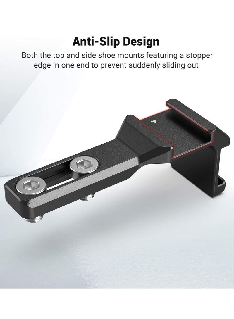 Captaintech Camera Mount Adapter with Dual Cold Shoe Extension Hot Shoe, Universal Extended Bidirectional Cooling Device, Camera Two-Way Cold Shoe Mount Accessory Monitoring Equipment Stand Accessories 2881 - Image 3