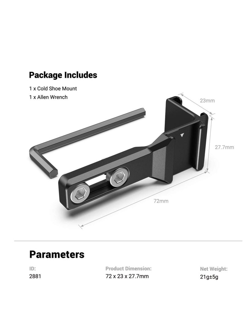 Captaintech Camera Mount Adapter with Dual Cold Shoe Extension Hot Shoe, Universal Extended Bidirectional Cooling Device, Camera Two-Way Cold Shoe Mount Accessory Monitoring Equipment Stand Accessories 2881 - Image 4