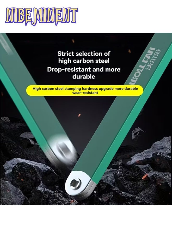 NIBEMINENT Multifunctional Extension Wrench with Ratchet Mechanism, Dual-Use Quick Socket Set, 2-in-1, with 1/2", 1/4" and 3/8" Square Drive Adapters, Automotive Tool, Car Repair, Mechanic Tools, Heavy-Duty（Green） - Image 5