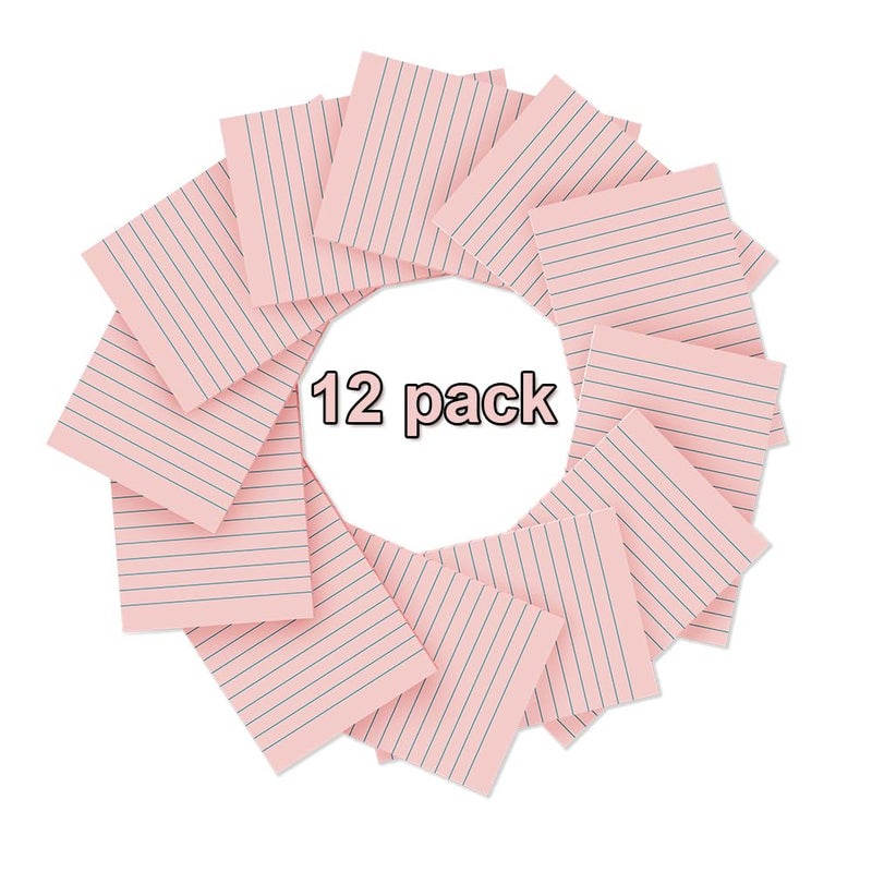 Kozerite (12 Pack) Lined Sticky Notes 4x6 in,Light Pink Large Notepads with Lines,Ruled Stickies Super Sticking Power,Office School Memo Note Pads,Post on Windows Doors,Recyclable,Easy to Write on - Image 2