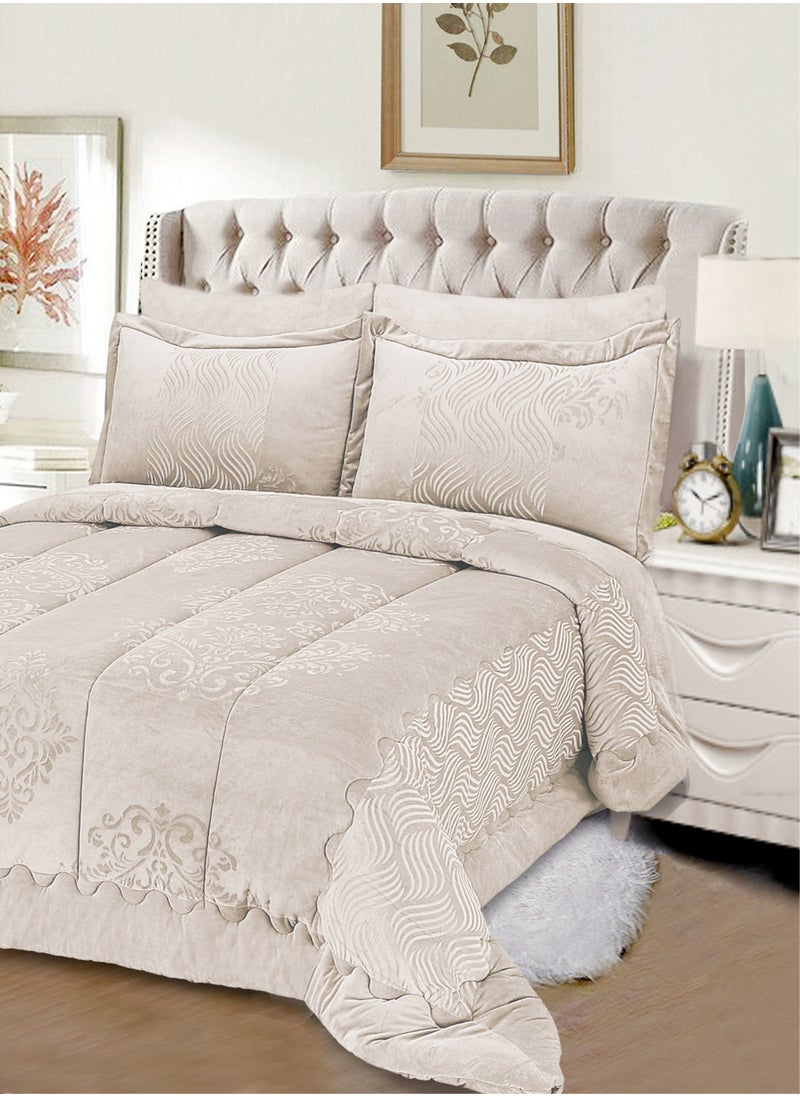 Master Home Textile Master Home Textile Velvet Comforter Sets, 4Pcs Single Size, Fits 120 x 200 cm Single Size Bed, Soft, Warm  - Image 1