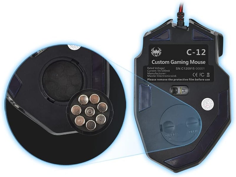 AFUNTA 12 Programmable Buttons C12 Gaming Mouse, Laser Double-Speed Adjustment 8000DPI Mice Support 4 Level Switch - Image 5