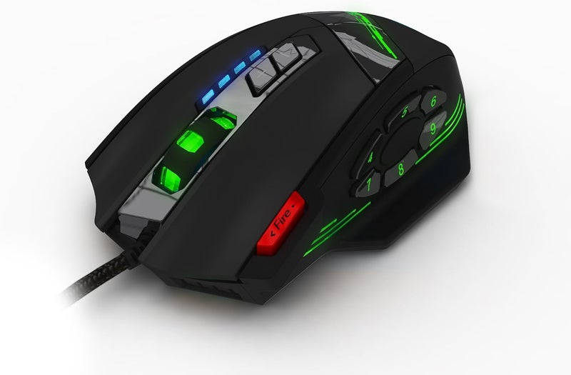 AFUNTA 12 Programmable Buttons C12 Gaming Mouse, Laser Double-Speed Adjustment 8000DPI Mice Support 4 Level Switch - Image 4