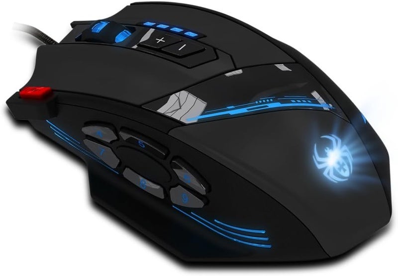 AFUNTA 12 Programmable Buttons C12 Gaming Mouse, Laser Double-Speed Adjustment 8000DPI Mice Support 4 Level Switch - Image 2