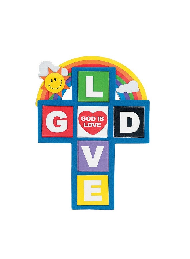 Fun Express God is Love Cross Magnet Craft Kit - Crafts for Kids and Fun Home Activities - VBS Vacation Bible School Supplies/Decor - Image 1
