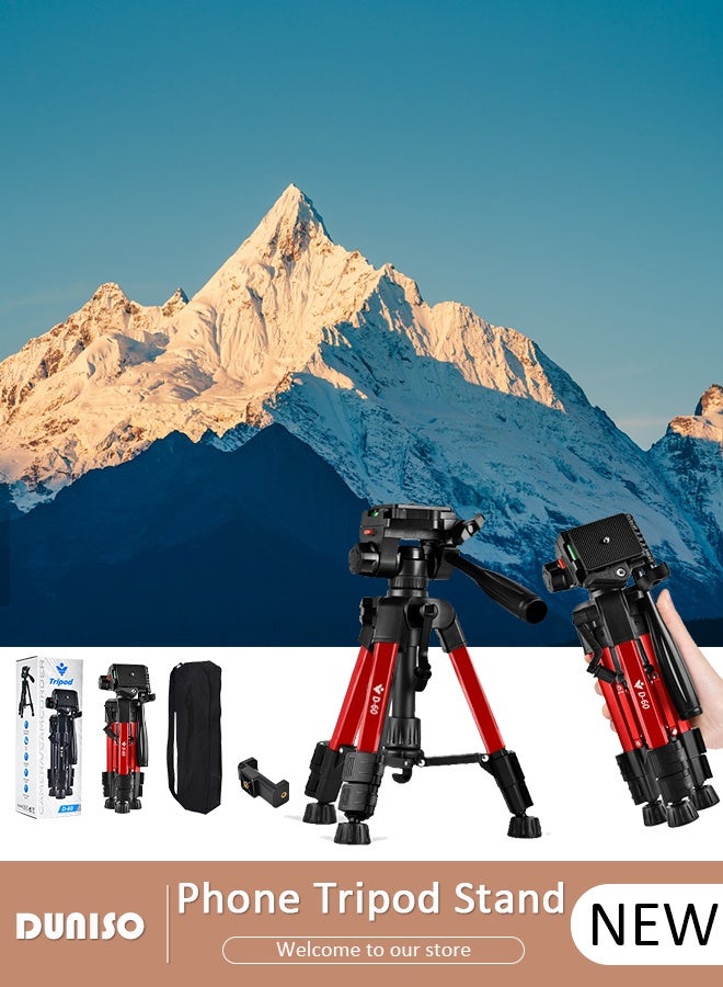 DUNISO Tripod Stand Extendable Phone Tripod Stand with Portable Pouch, Portable Phone Tripod Stand, Phone Mount for iPhone＆ Android Phone Gopros DSLR Cameras  - Image 1